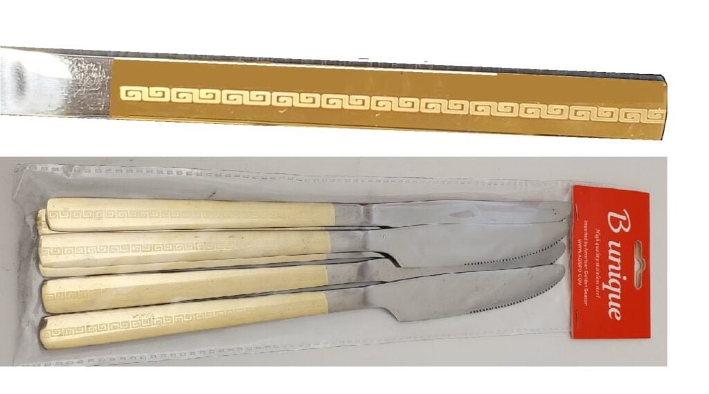6 Pcs Gold Versace Knife Set 12 Set/Ctn American Golden Season