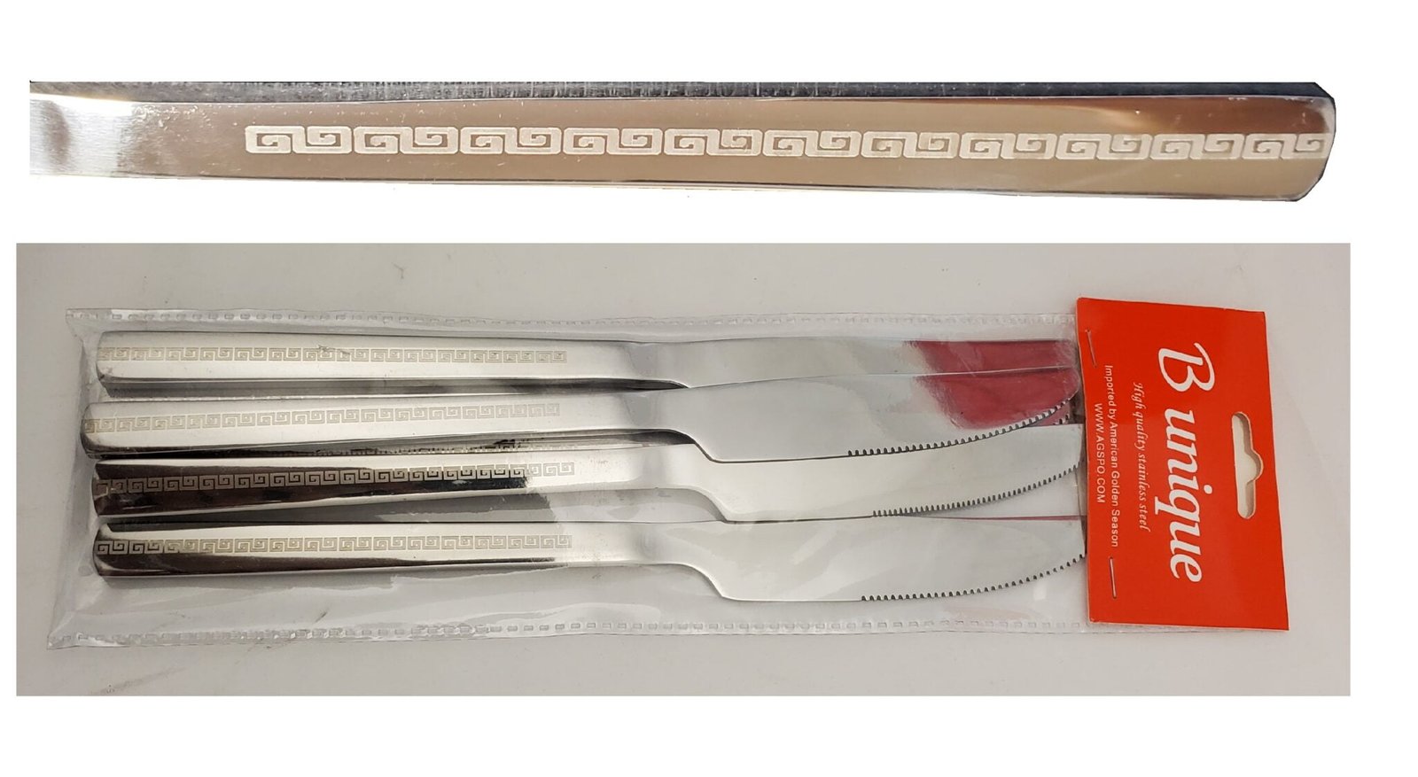 6 Pcs Silver Versace Knife Set 12 Set/Ctn American Golden Season